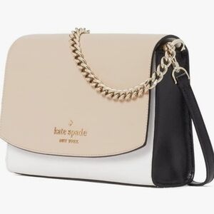 kate spade Colorblock Crossbody Bag in Beige, White & Black